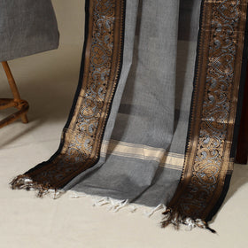 Grey 2pc Kandangi Chettinad Dress Material with Jewellery Set