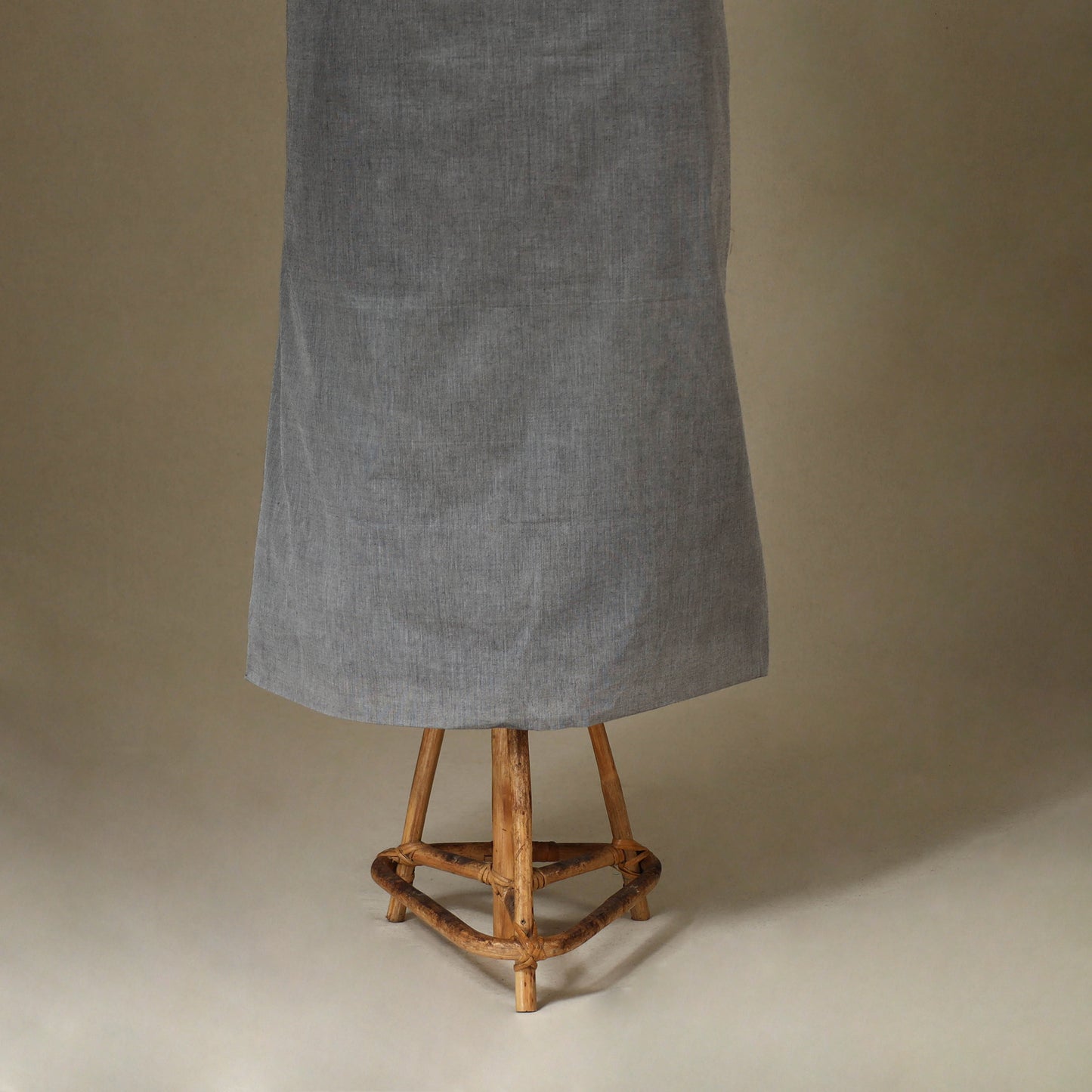 Grey 2pc Kandangi Chettinad Dress Material with Jewellery Set