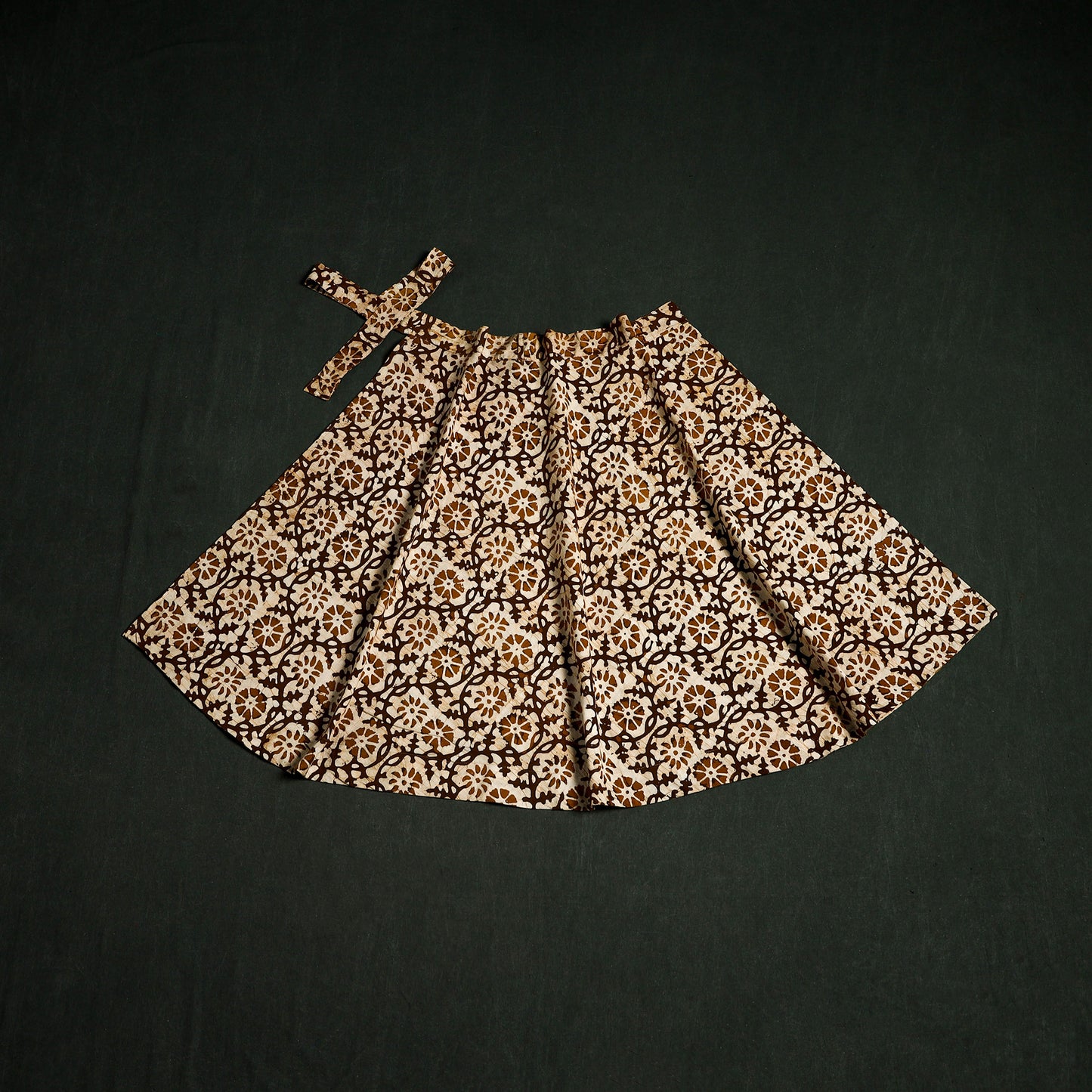 Hand Block Batik Print Cotton Wrap Around Skirt 33