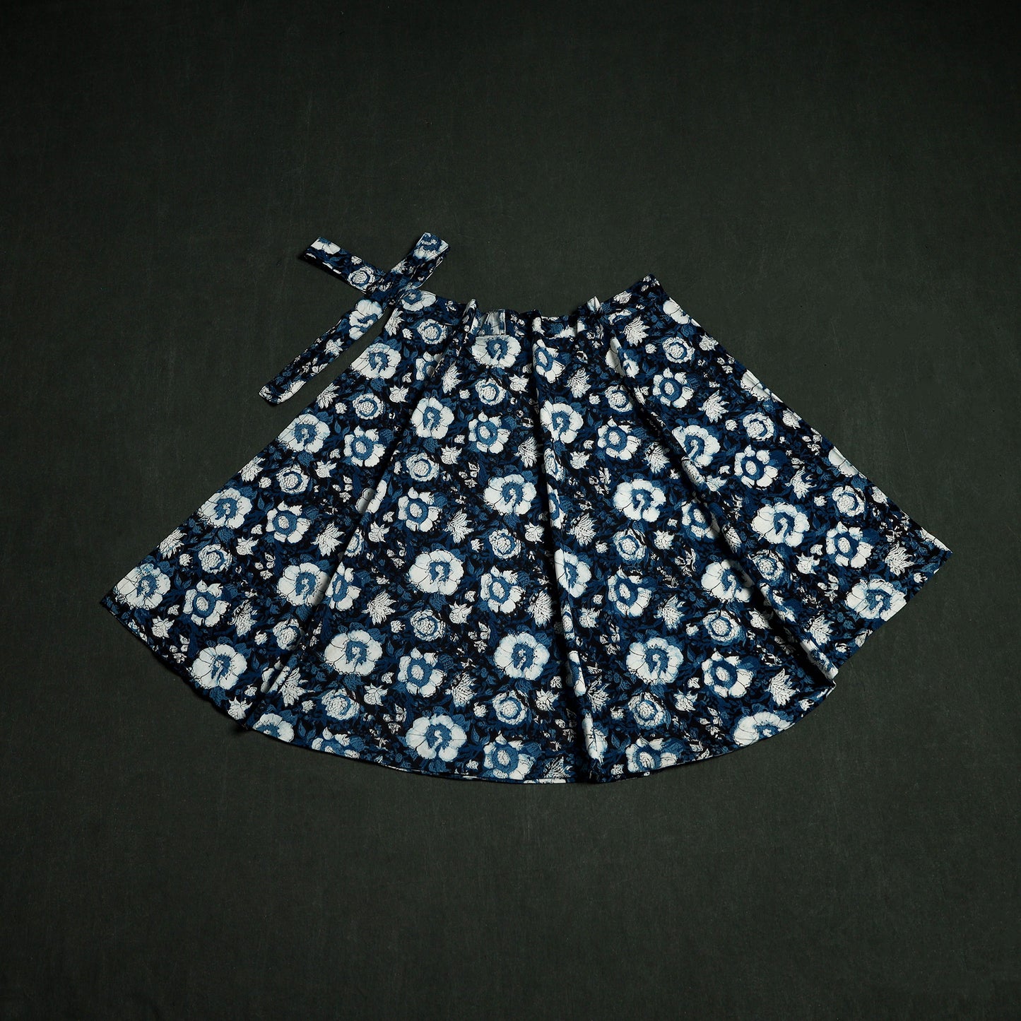 Bagru Hand Block Print Natural Dyed Cotton Wrap Around Skirt 32