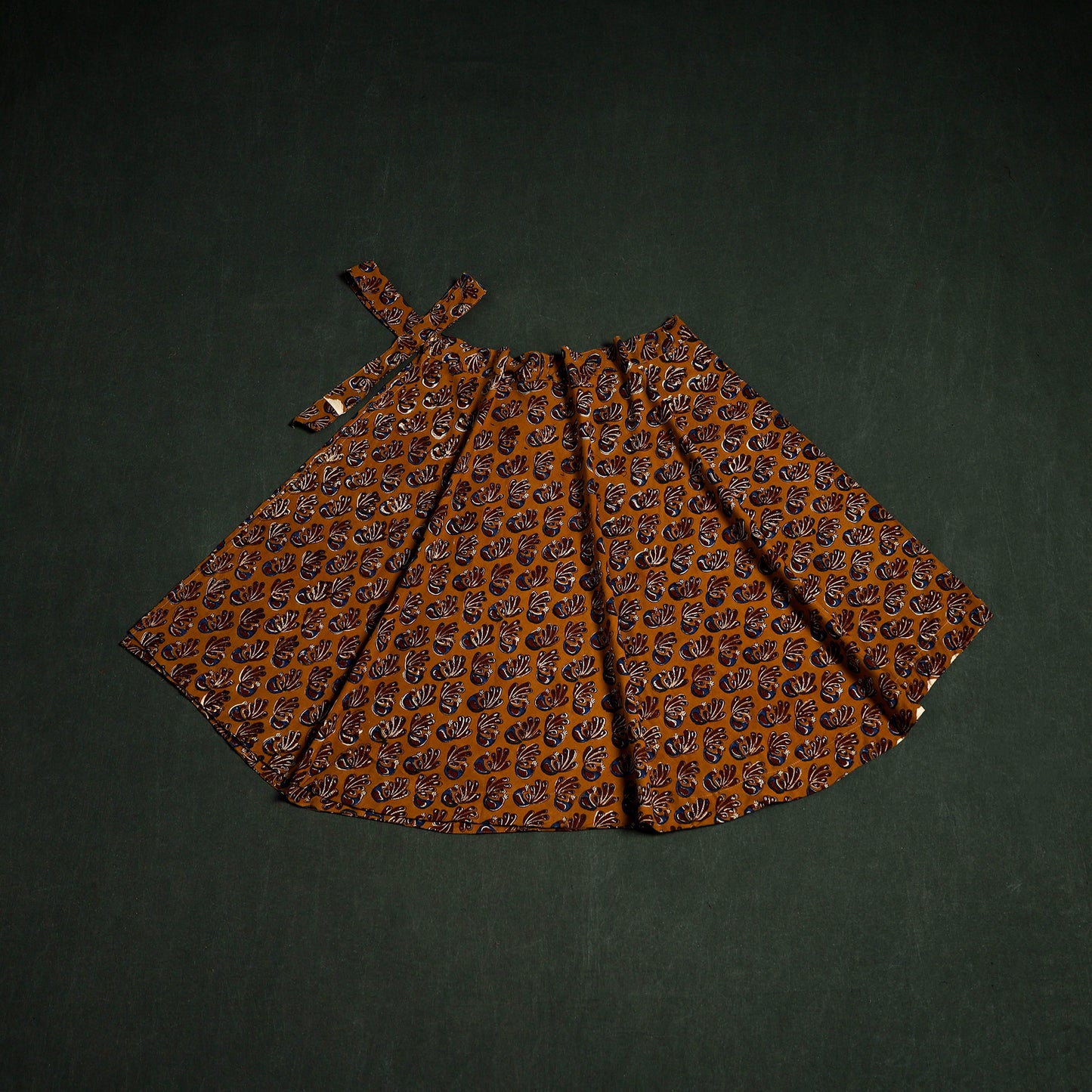 Bagru Hand Block Print Natural Dyed Cotton Wrap Around Skirt 30