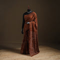 Brown - Kutch Tie-Dye Pure Mul Cotton Rai Bandhani Saree with Blouse Piece 04