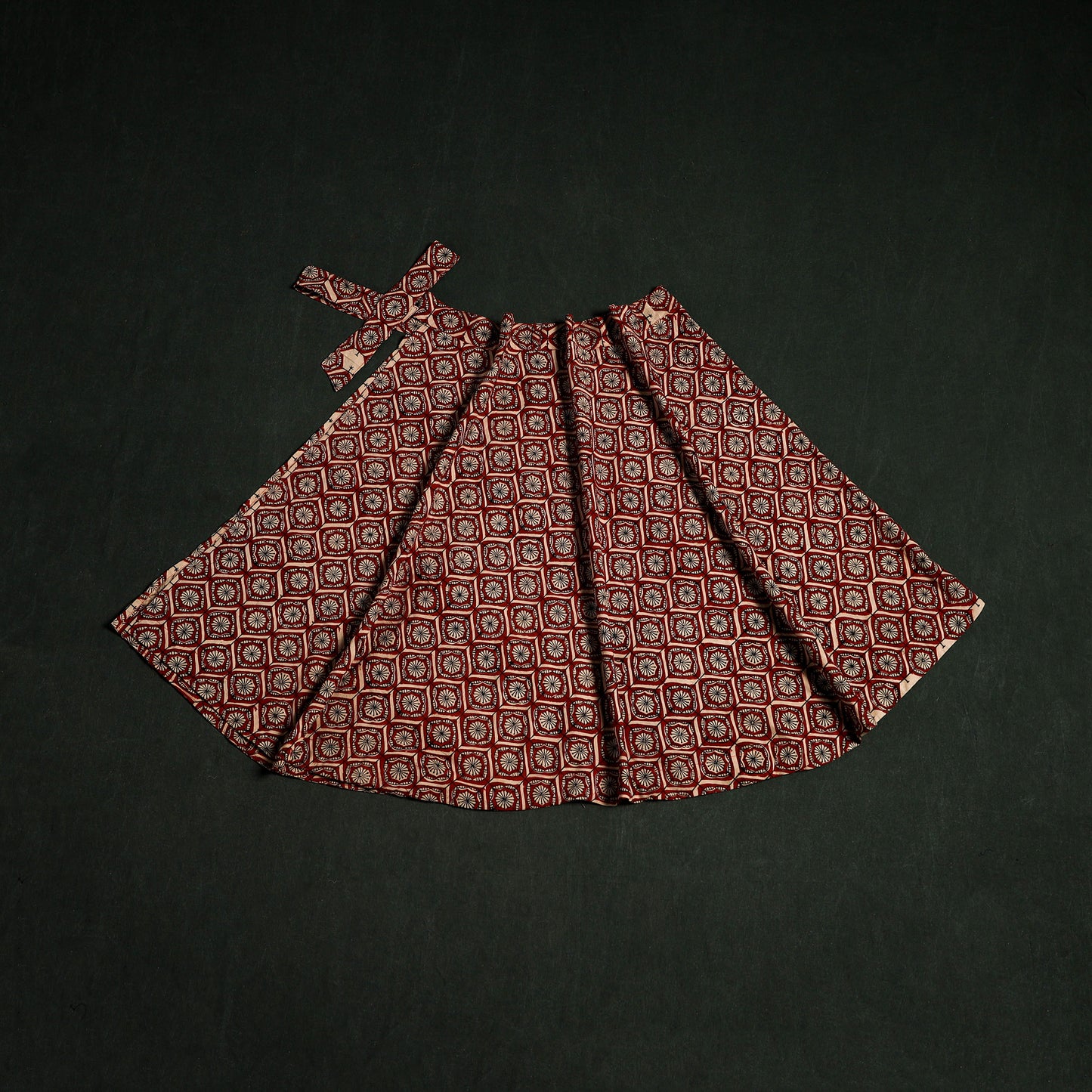 Bagru Hand Block Print Natural Dyed Cotton Wrap Around Skirt 28