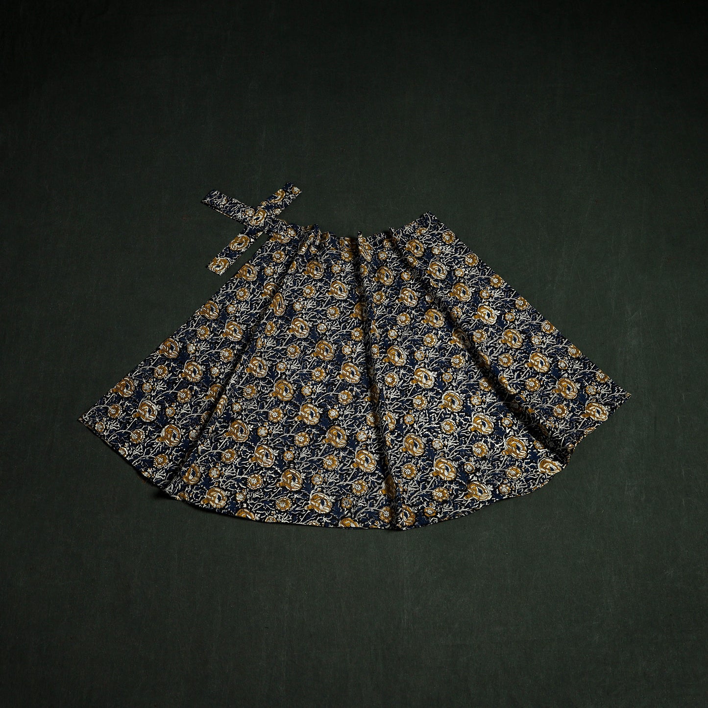 Bagru Hand Block Print Natural Dyed Cotton Wrap Around Skirt 26
