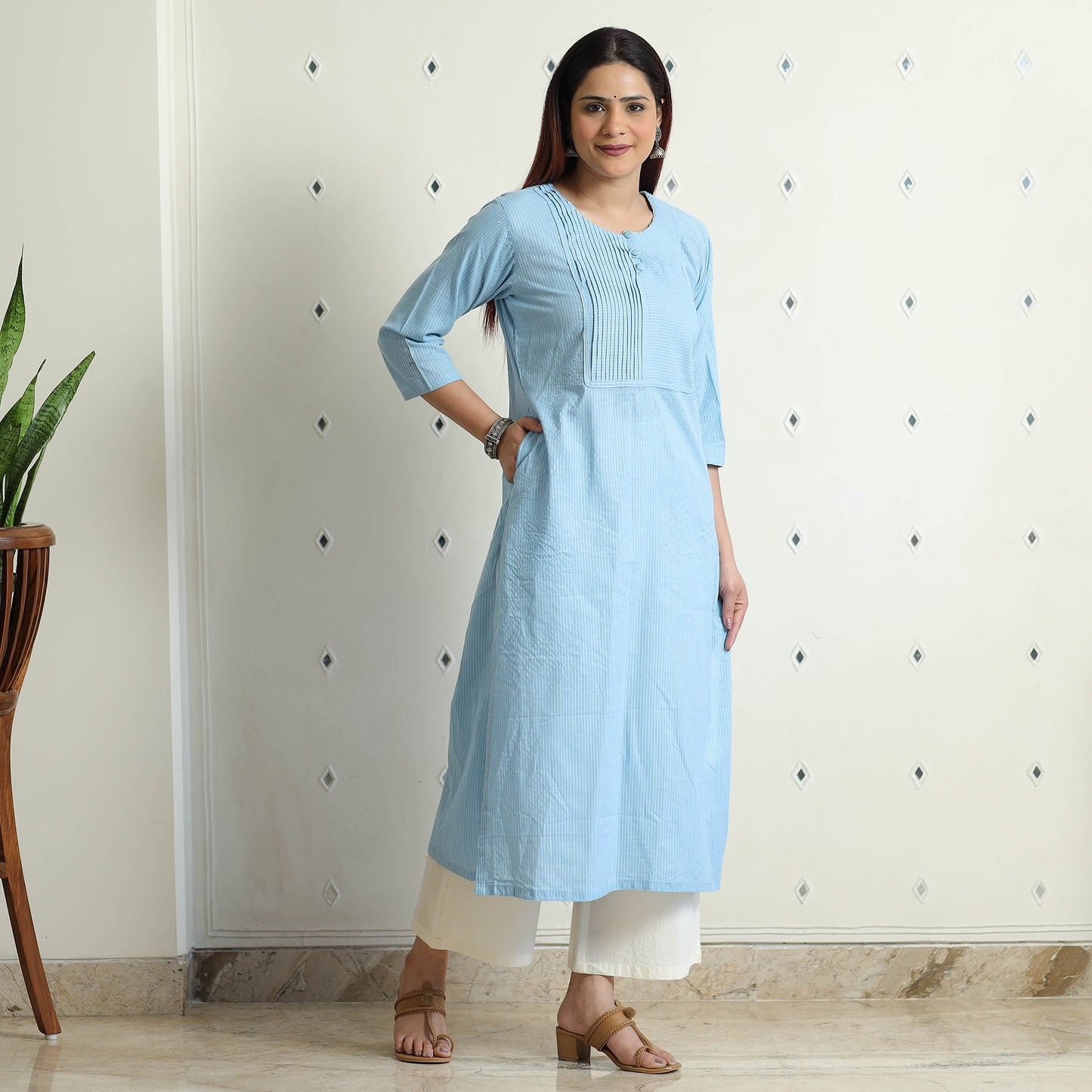  Plain Running Stitch kurta