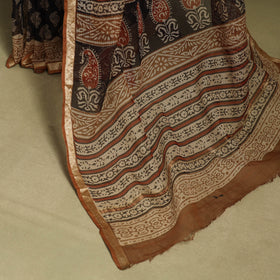 Black - kota doria cotton bagru saree 32 - handcrafted