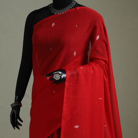 Handloom Pure Mul Cotton Phulia Jamdani Saree with Tassels 04