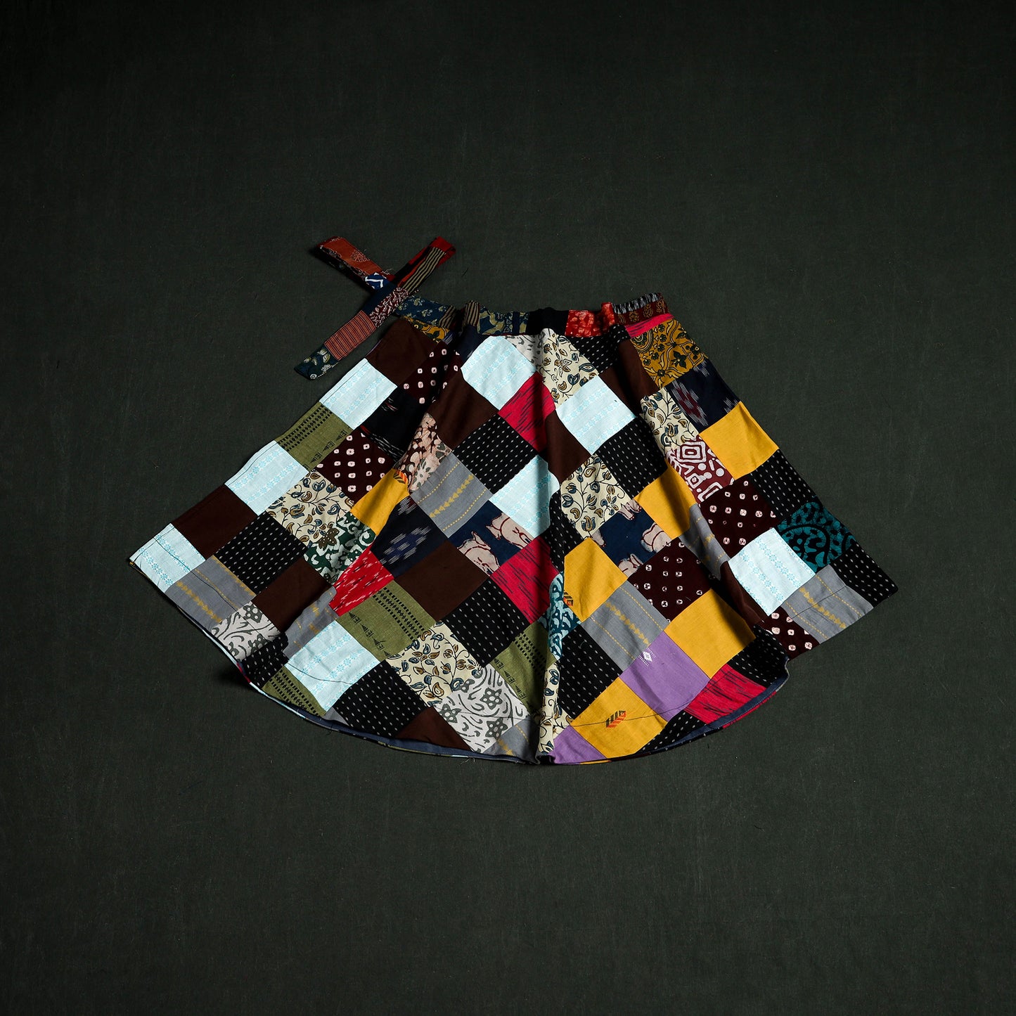 Tukdi Kaam Patchwork Cotton Wrap Around Skirt 15