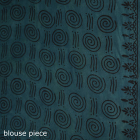 Bagru Hand Block Print Natural Dyed Modal Silk Saree 05