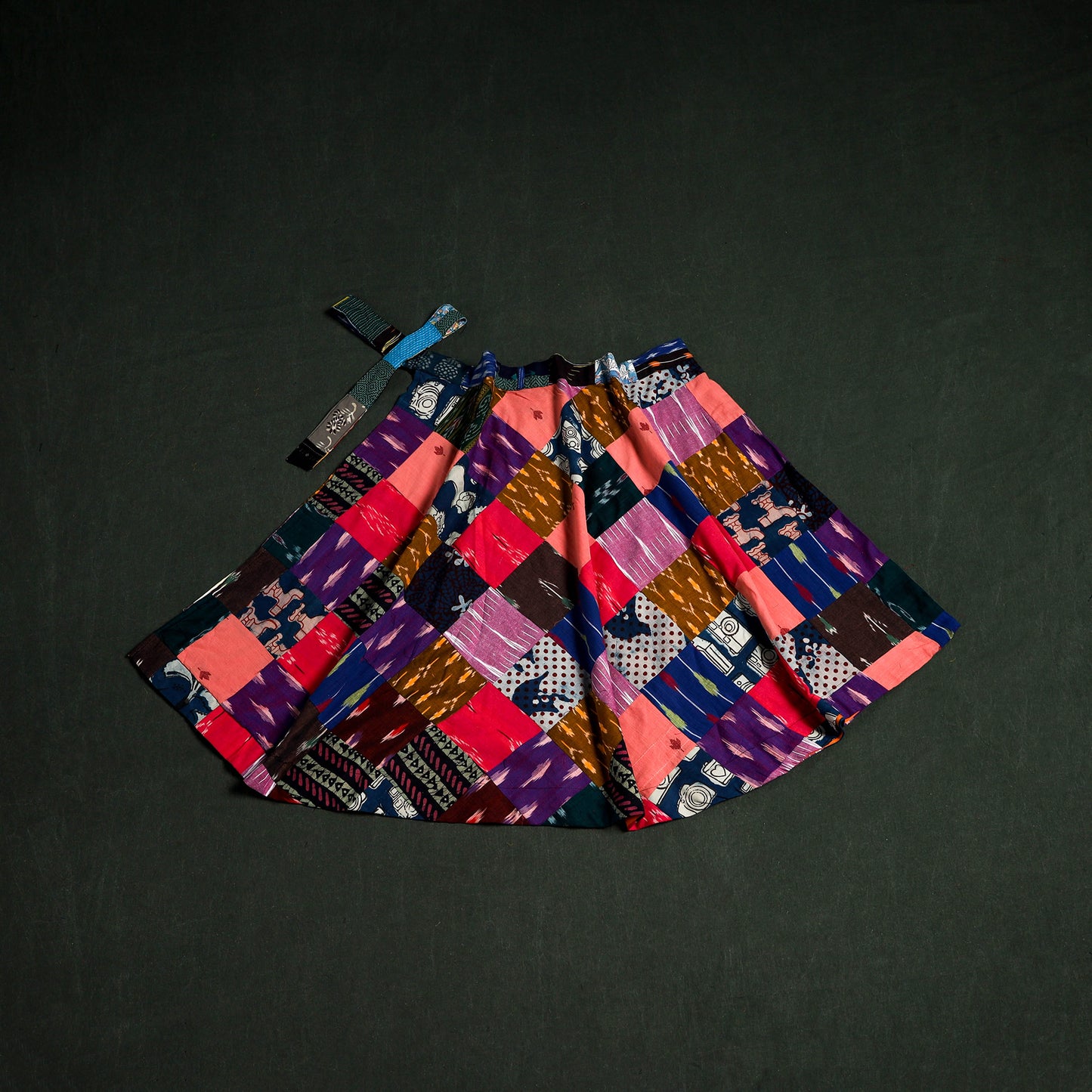 Tukdi Kaam Patchwork Cotton Wrap Around Skirt 14
