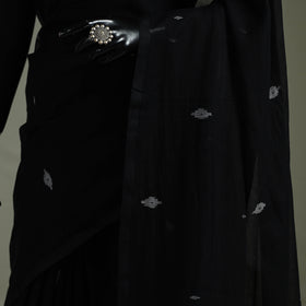 Handloom Pure Mul Cotton Phulia Jamdani Saree with Tassels  05