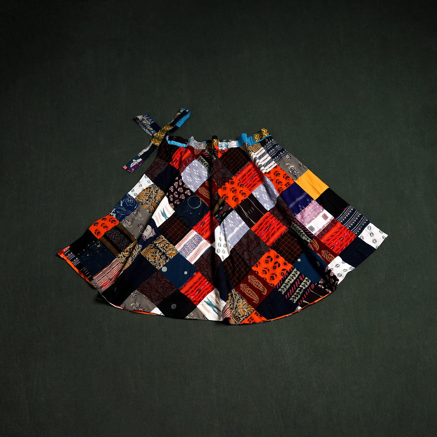 Tukdi Kaam Patchwork Cotton Wrap Around Skirt 09