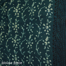 Bagru Hand Block Print Natural Dyed Modal Silk Saree 06