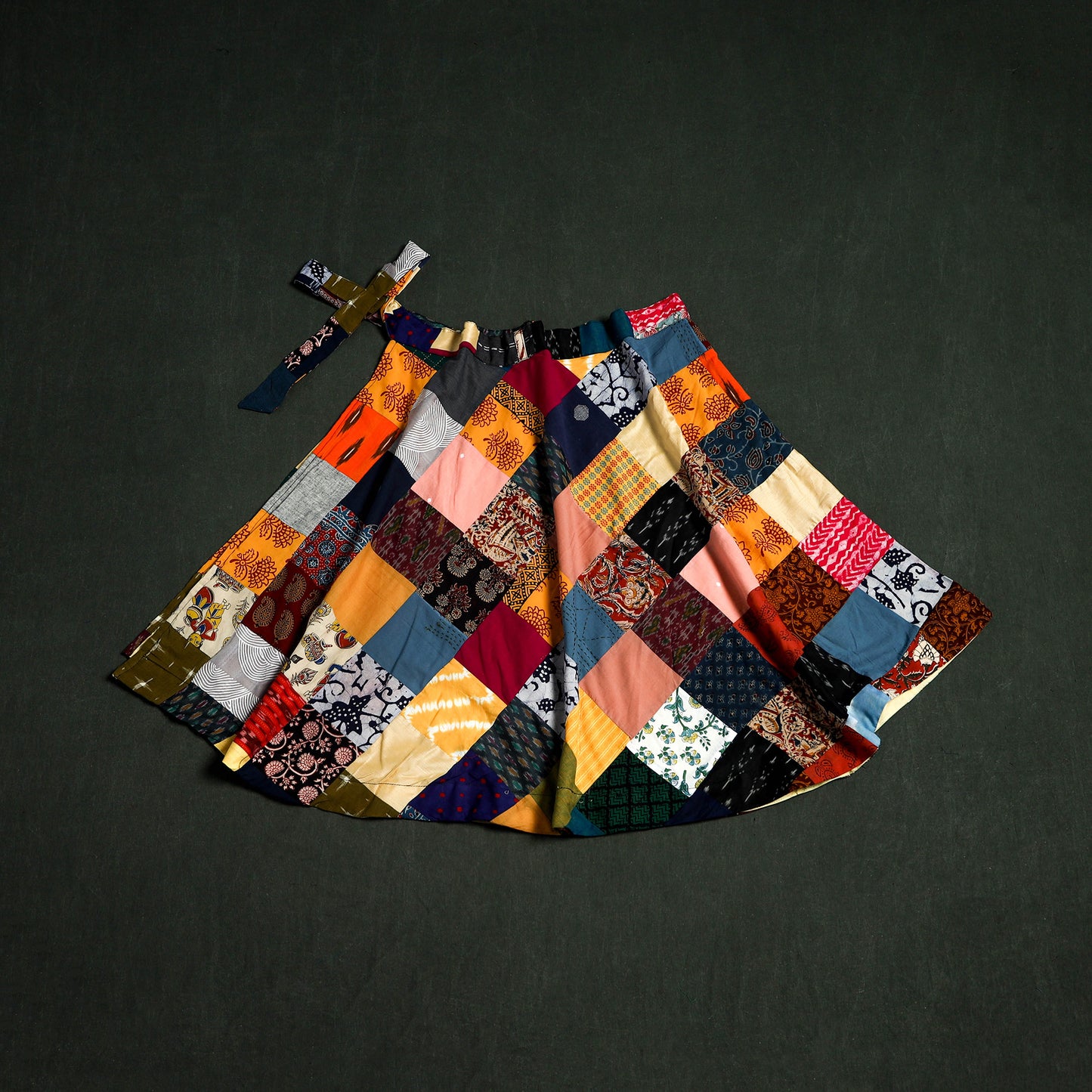 Tukdi Kaam Patchwork Cotton Wrap Around Skirt 08