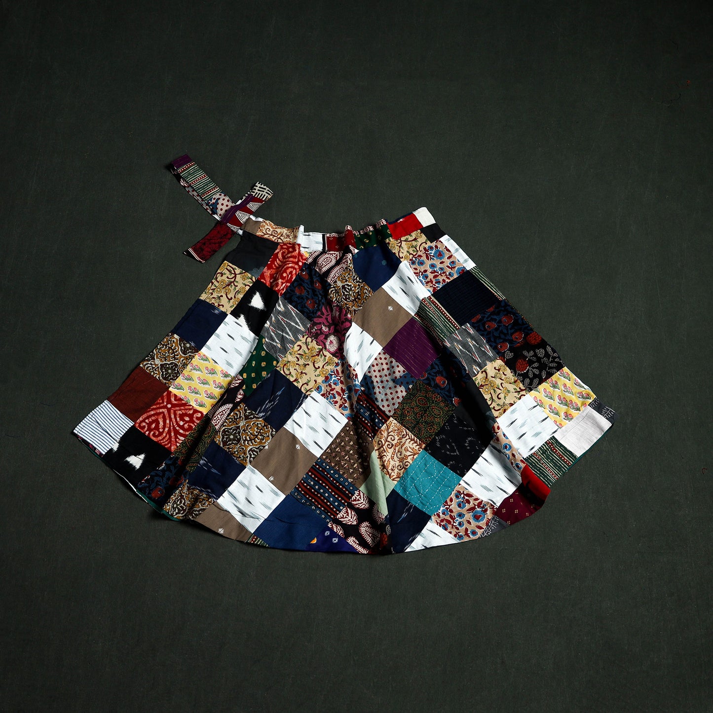 Tukdi Kaam Patchwork Cotton Wrap Around Skirt 07