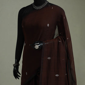 Handloom Pure Mul Cotton Phulia Jamdani Saree with Tassels  06