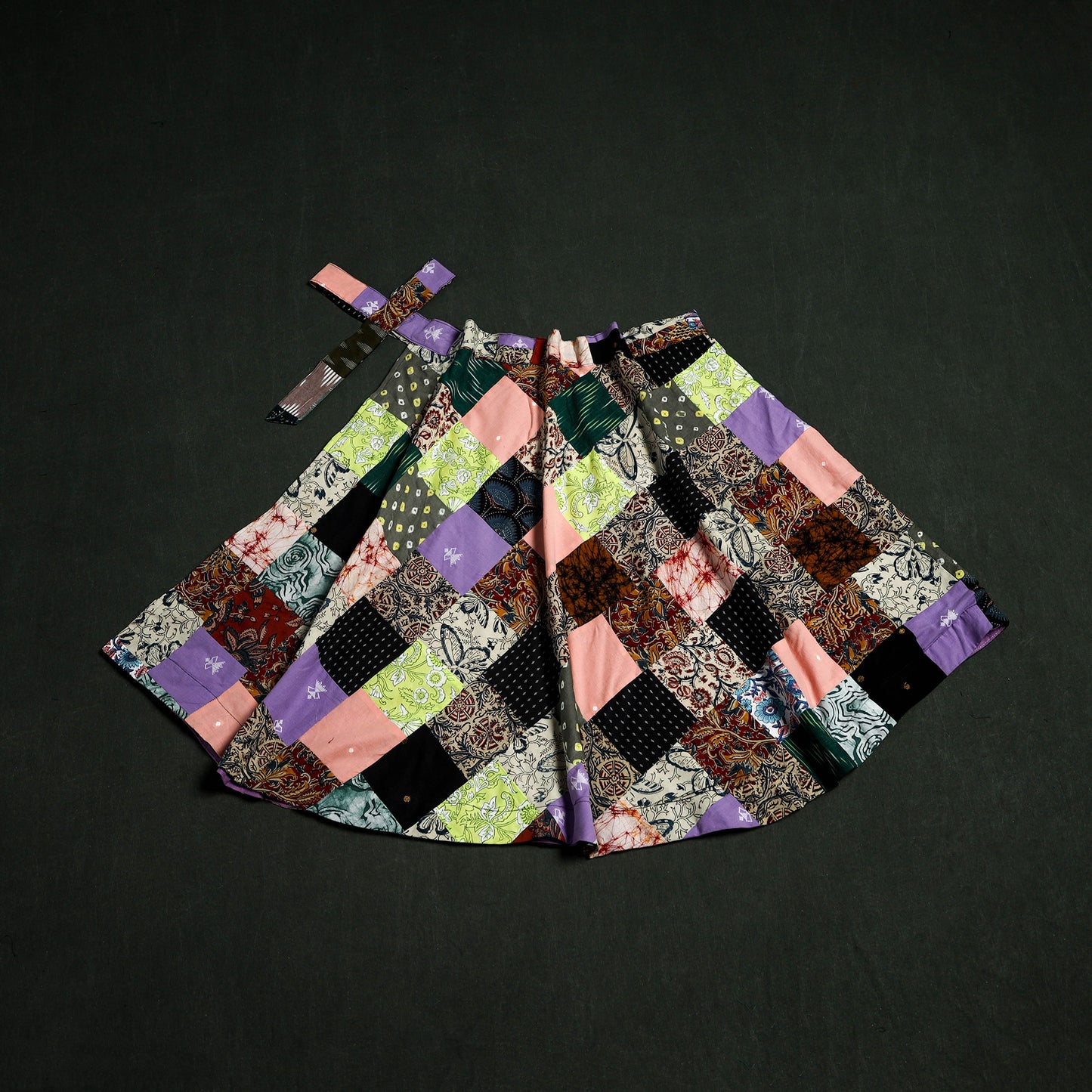 Tukdi Kaam Patchwork Cotton Wrap Around Skirt 05