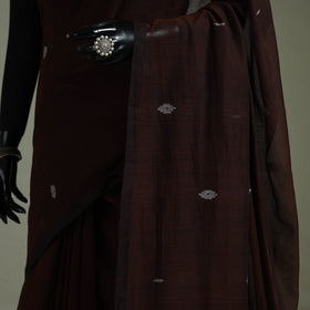 Handloom Pure Mul Cotton Phulia Jamdani Saree with Tassels  06