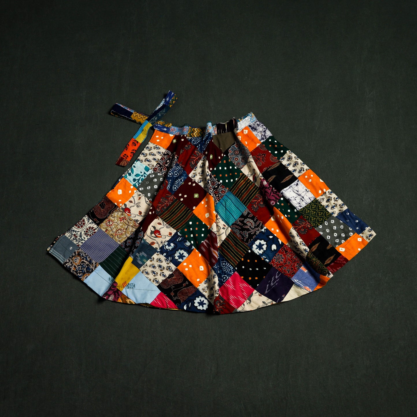 Tukdi Kaam Patchwork Cotton Wrap Around Skirt 04