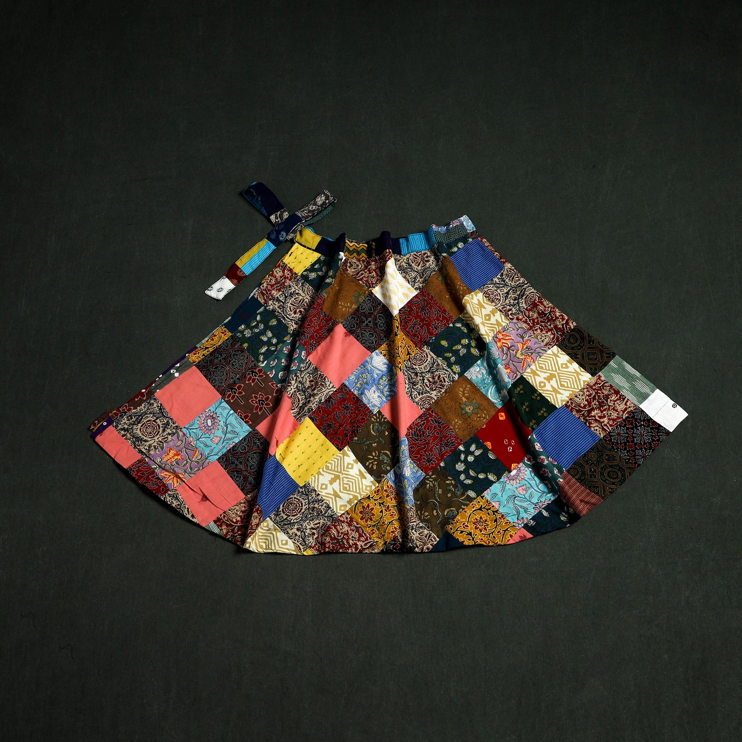 Tukdi Kaam Patchwork Cotton Wrap Around Skirt 03