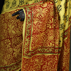Bagru Hand Block Print Natural Dyed Modal Silk Saree 09