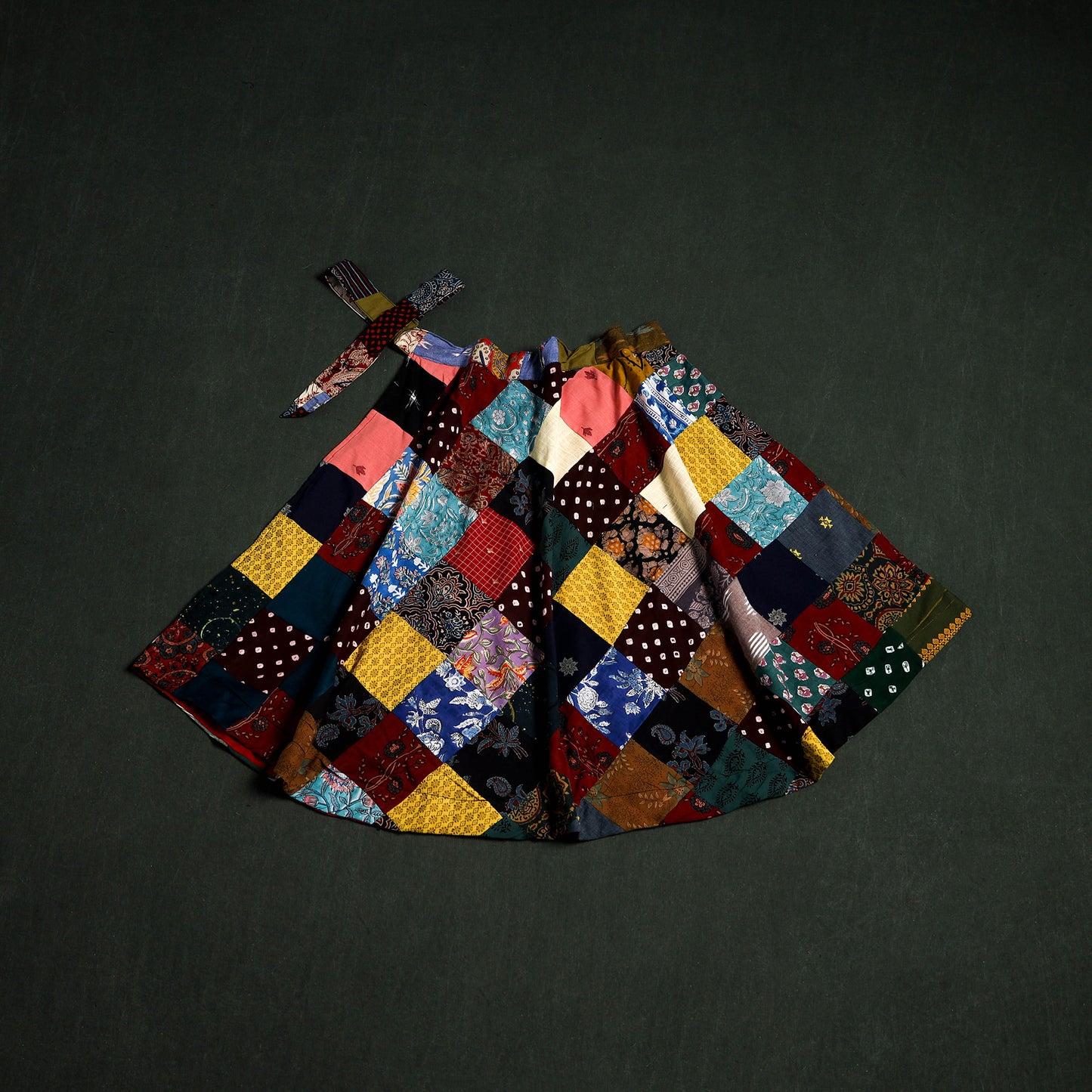 Tukdi Kaam Patchwork Cotton Wrap Around Skirt 06