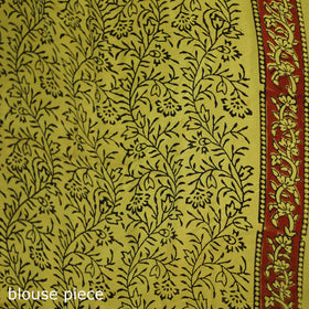 Bagru Hand Block Print Natural Dyed Modal Silk Saree 09