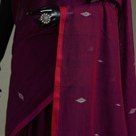 Handloom Pure Mul Cotton Phulia Jamdani Saree with Tassels  07