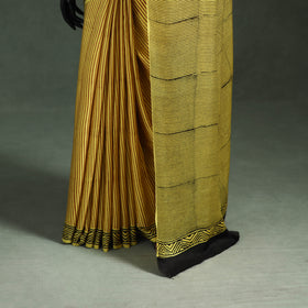 Bagru Hand Block Print Natural Dyed Modal Silk Saree 08