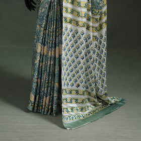 Sanganeri Hand Block Print Modal Silk Saree 10