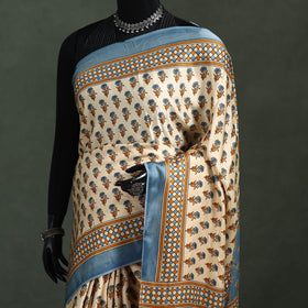 Sanganeri Hand Block Print Modal Silk Saree 11