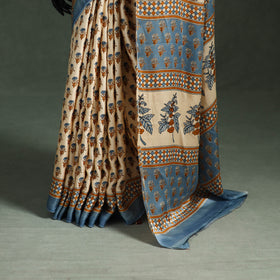 Sanganeri Hand Block Print Modal Silk Saree 11