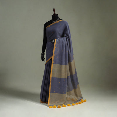 Handloom Pure Mul Cotton Phulia Jamdani Saree with Tassels  11