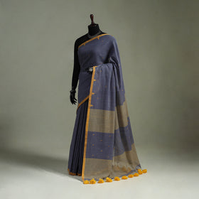 Handloom Pure Mul Cotton Phulia Jamdani Saree with Tassels  11