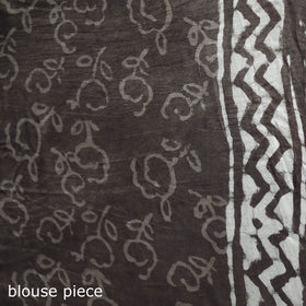 Bagru Hand Block Print Natural Dyed Modal Silk Saree 12