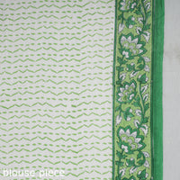 Green - Sanganeri Block Printed Mul Cotton Saree