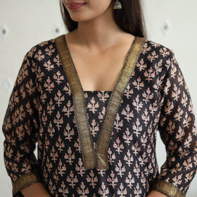 Buy Traditional Maheshwari Silk Bagru Print Kurta Set