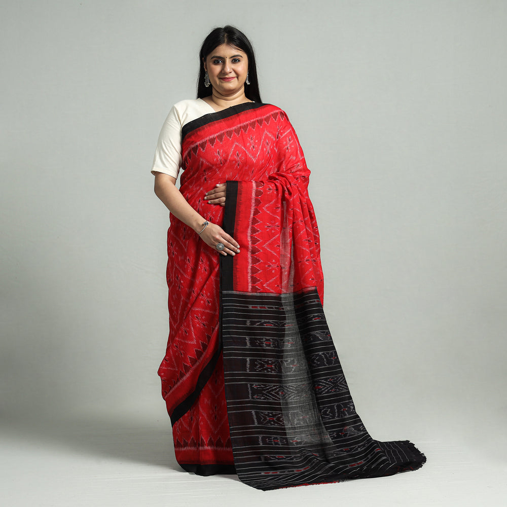 Black - Sambalpuri Ikat Weave Handloom Cotton Saree