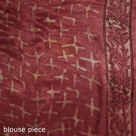 Bagru Hand Block Print Natural Dyed Modal Silk Saree 14
