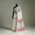 Handloom Pure Mul Cotton Phulia Jamdani Saree with Tassels  14