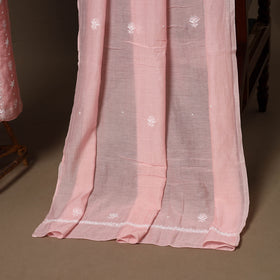 Pink - 2pc mul chanderi unstitched hand beads work heavy