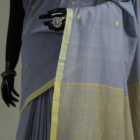 Handloom Pure Mul Cotton Phulia Jamdani Saree with Tassels  15