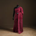 Red - Kutch Tie-Dye Pure Mul Cotton Rai Bandhani Saree with Blouse Piece 20