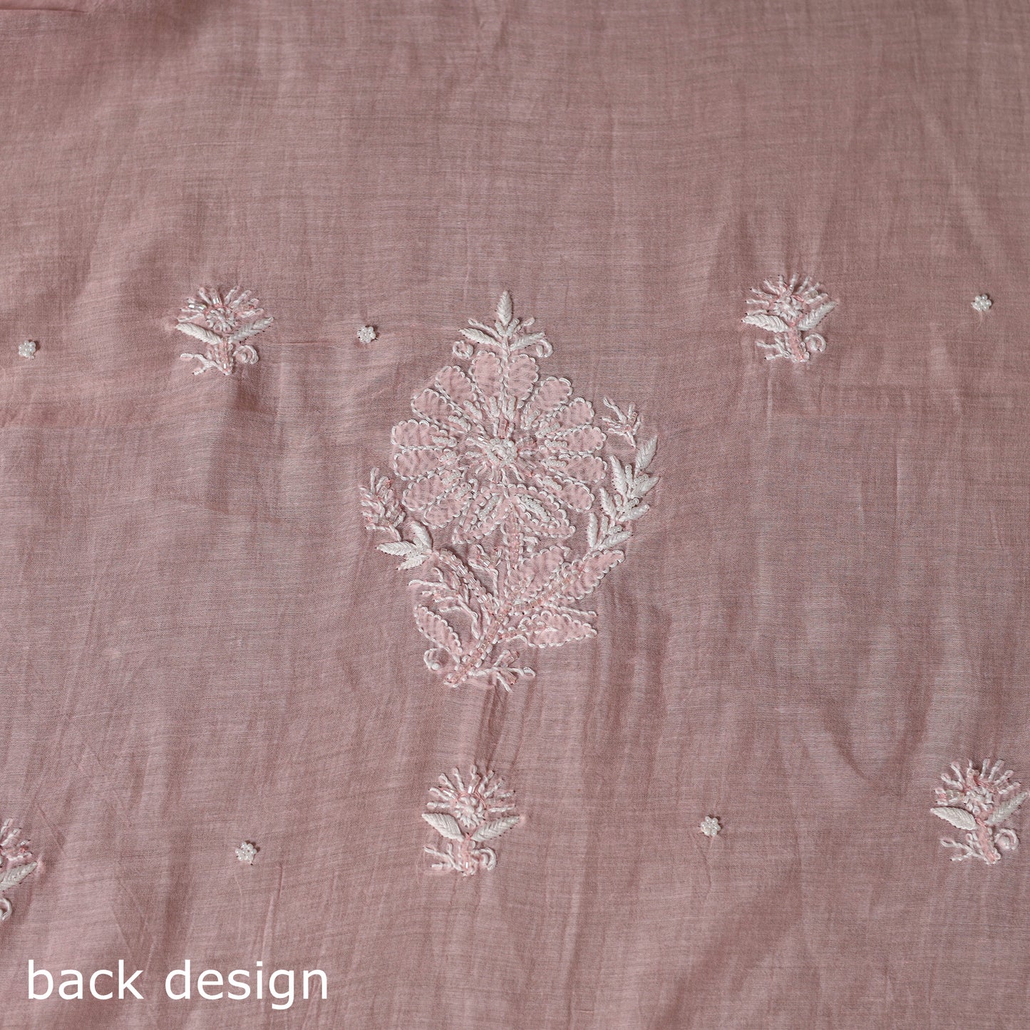 Pink - 2pc mul chanderi unstitched hand beads work heavy