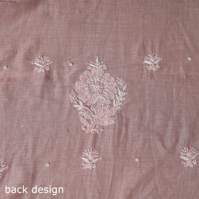 Pink - 2pc mul chanderi unstitched hand beads work heavy