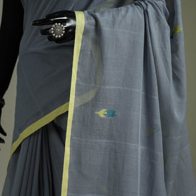 Handloom Pure Mul Cotton Phulia Jamdani Saree with Tassels  16