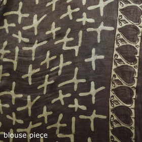 Bagru Hand Block Print Natural Dyed Modal Silk Saree 17