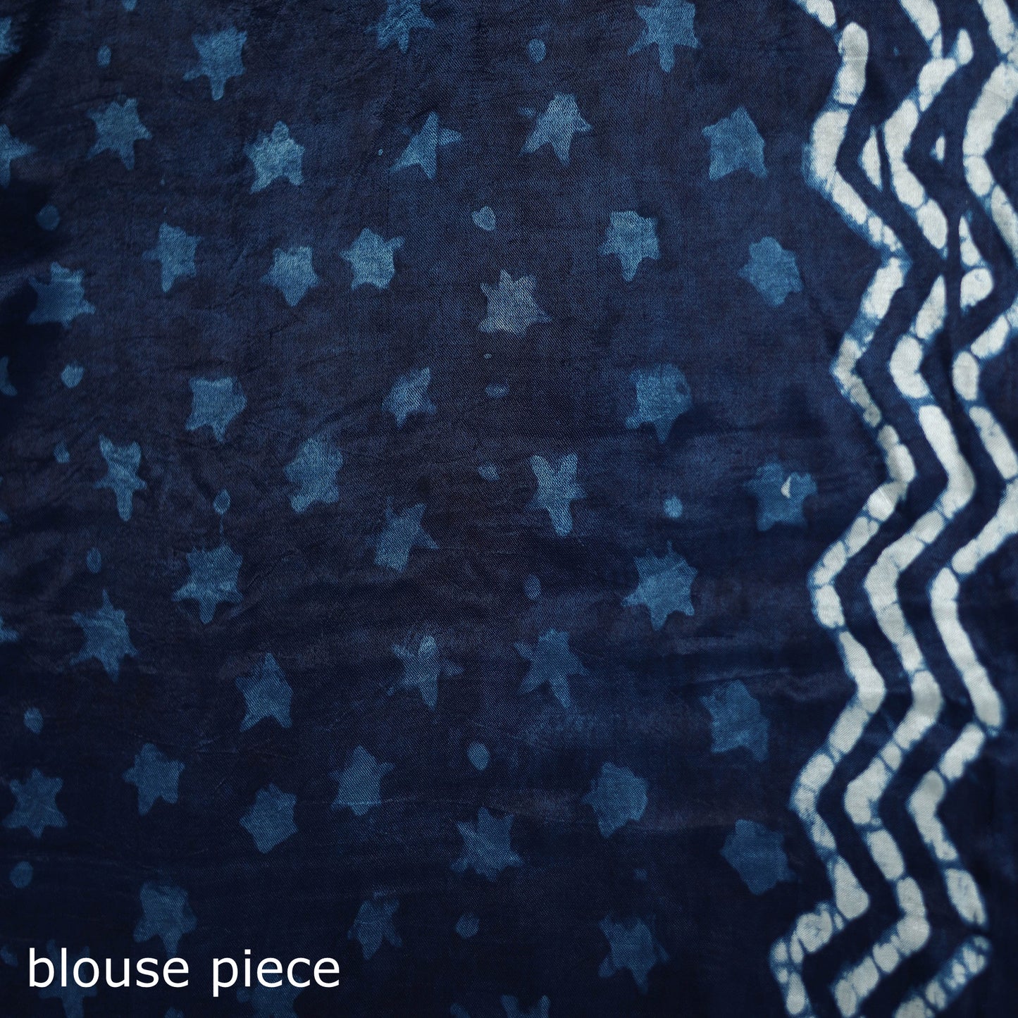 Bagru Indigo Hand Block Print Natural Dyed Modal Silk Saree 18