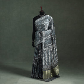 Bagru Hand Block Print Natural Dyed Modal Silk Saree 19