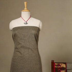 Brown 2pc Kandangi Chettinad Dress Material with Jewellery Set